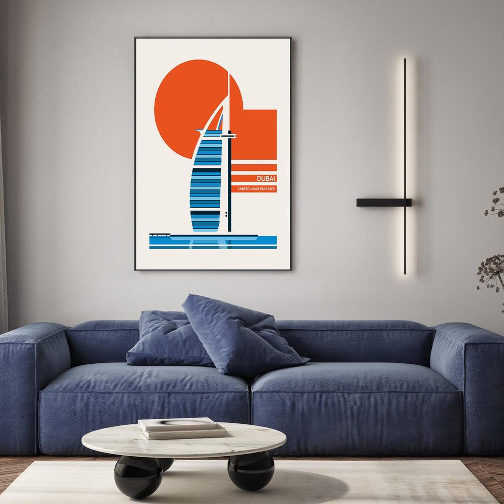 Dubai Sail Building Sunset-by-Retrodrome-wall-art-print-canvas-poster-framed-Gioia