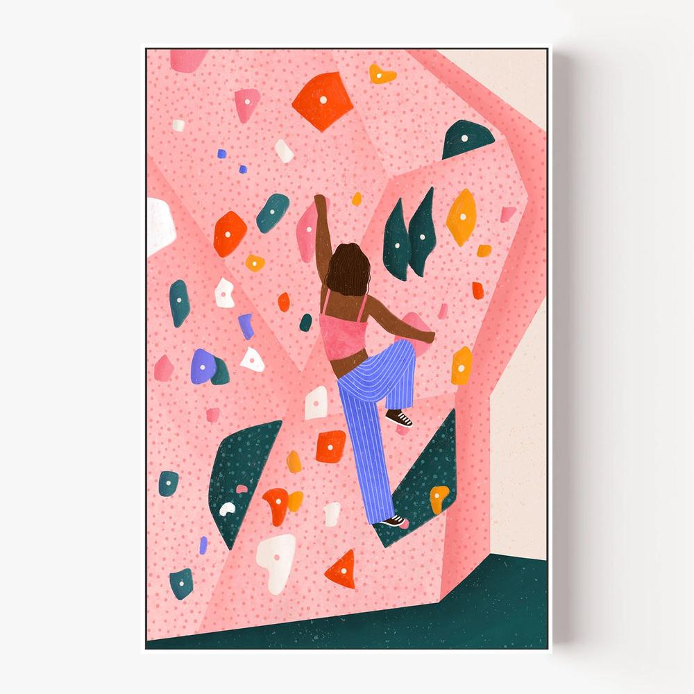 Dynamic Pink Wall Climb-by-Bea Muller-wall-art-print-canvas-poster-framed-Gioia