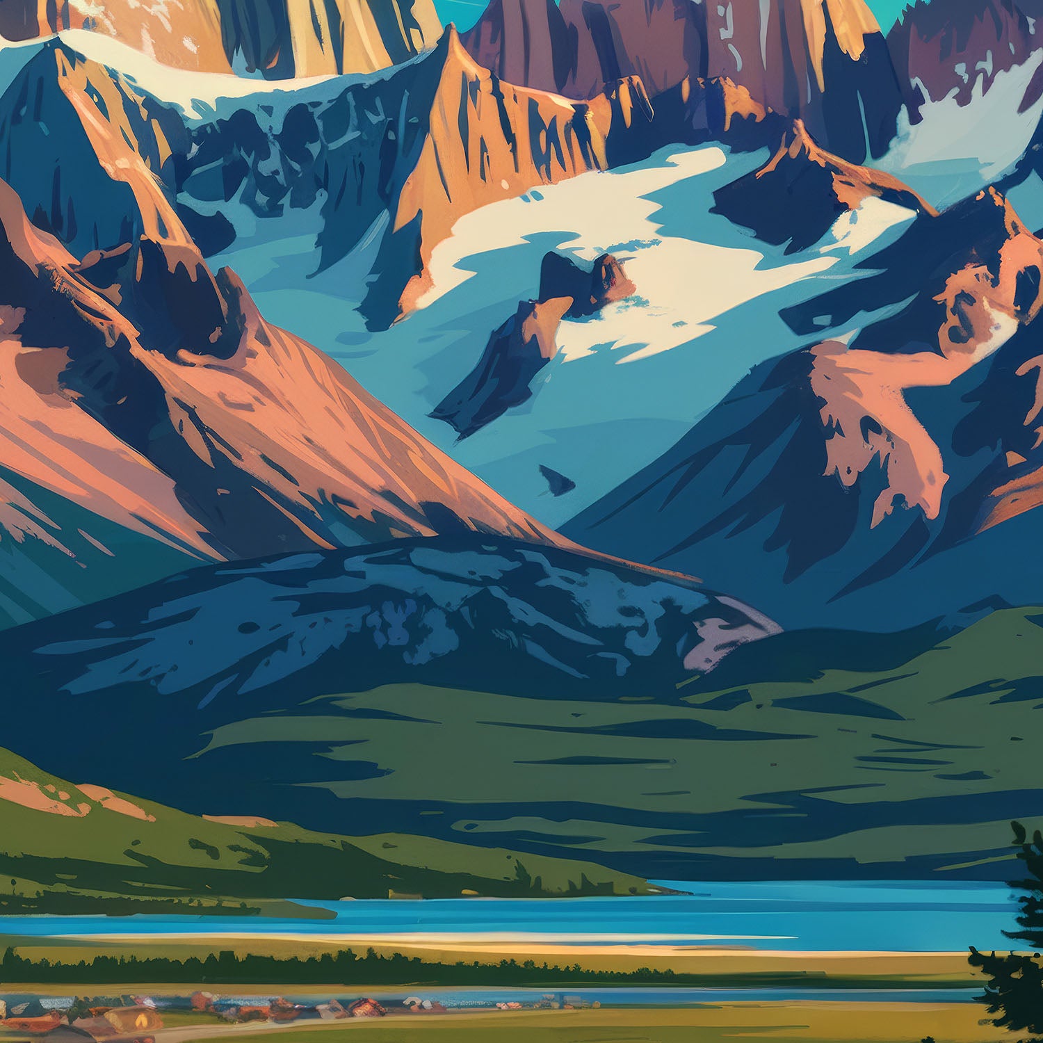 El ChaltAcn Valley Glow-by-Andreas Magnusson-wall-art-print-canvas-poster-framed-Gioia