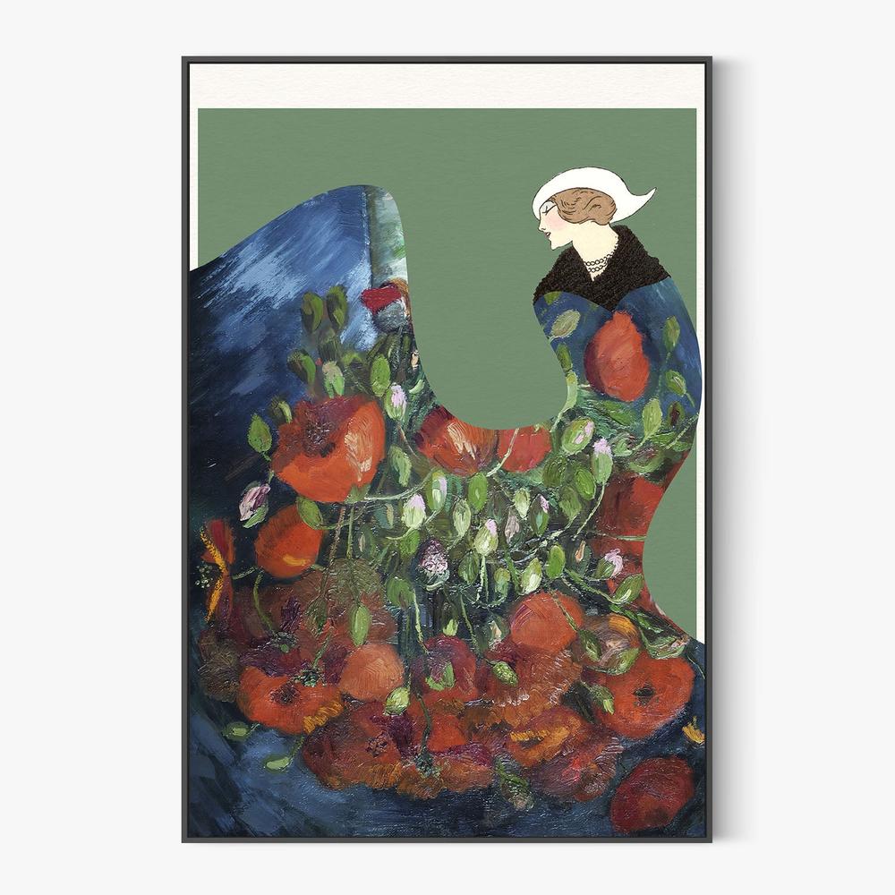 Elegant Floral Woman-by-Wild Violets-wall-art-print-canvas-poster-framed-Gioia