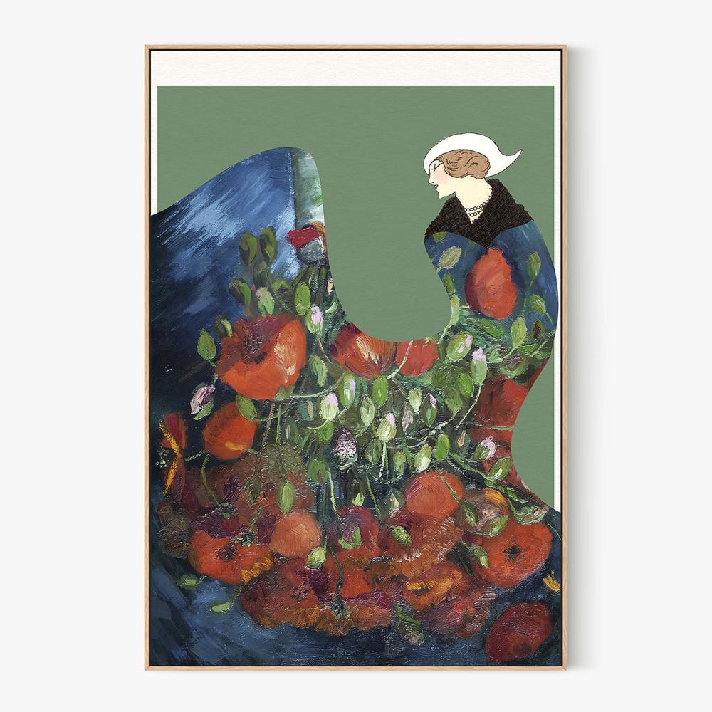 Elegant Floral Woman-by-Wild Violets-wall-art-print-canvas-poster-framed-Gioia
