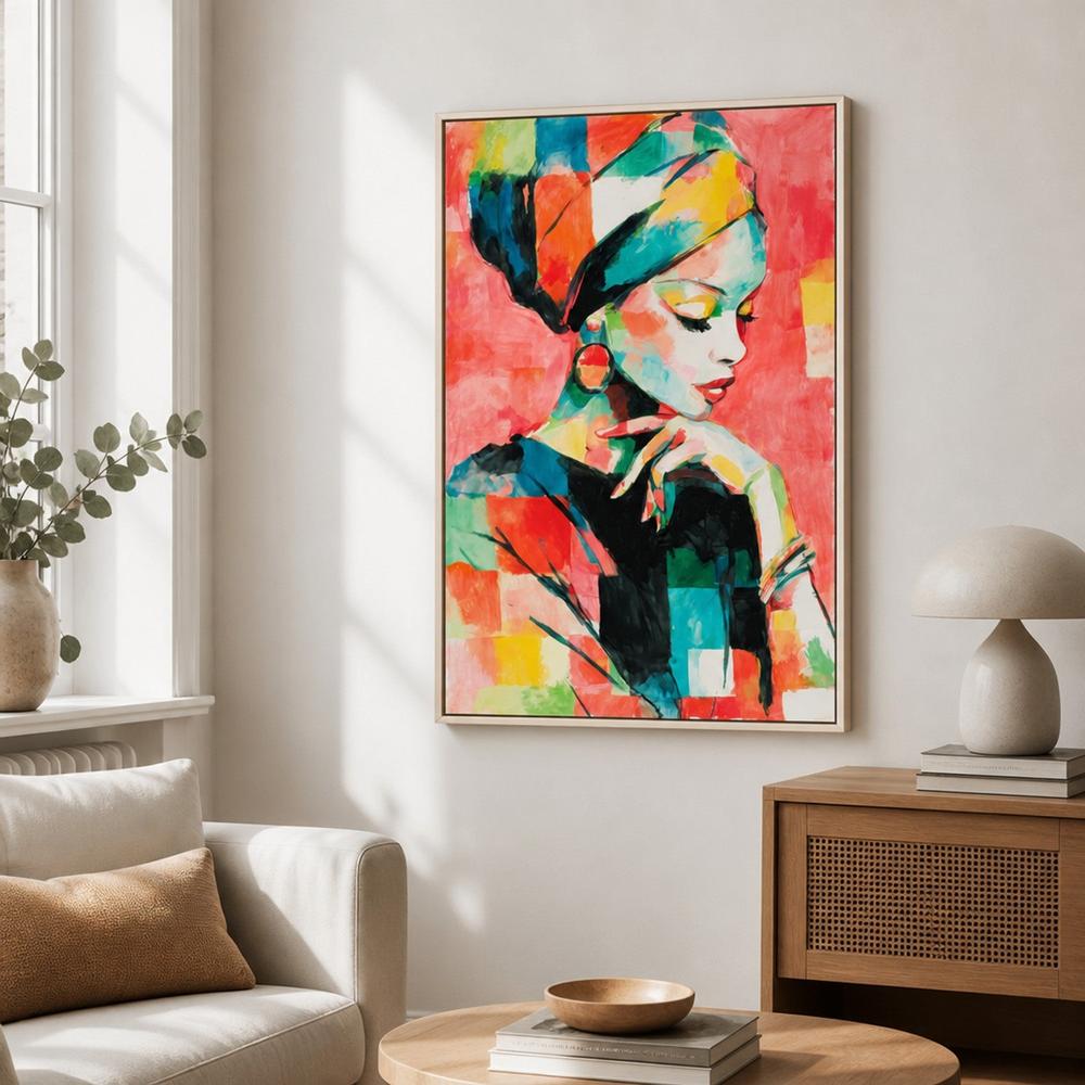 Elegant Woman with Turban-by-Chromatic Storm Studio-wall-art-print-canvas-poster-framed-Gioia