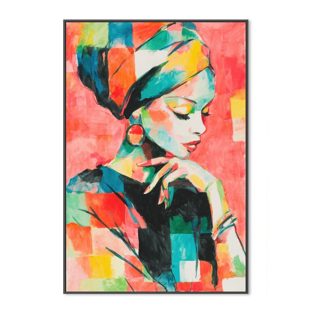 Elegant Woman with Turban-by-Chromatic Storm Studio-wall-art-print-canvas-poster-framed-Gioia