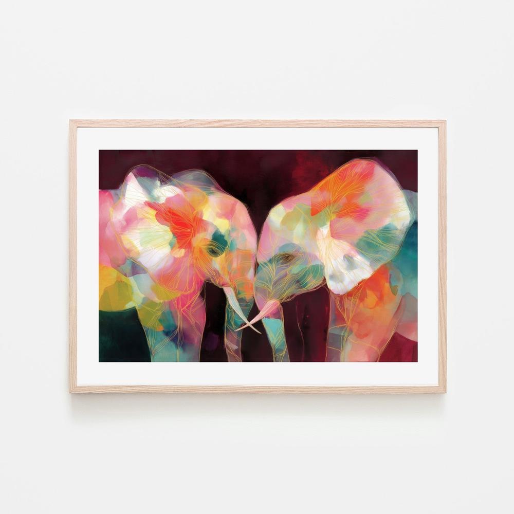 Elephant Mother and Calf-by-Chromatic Storm Studio-wall-art-print-canvas-poster-framed-Gioia