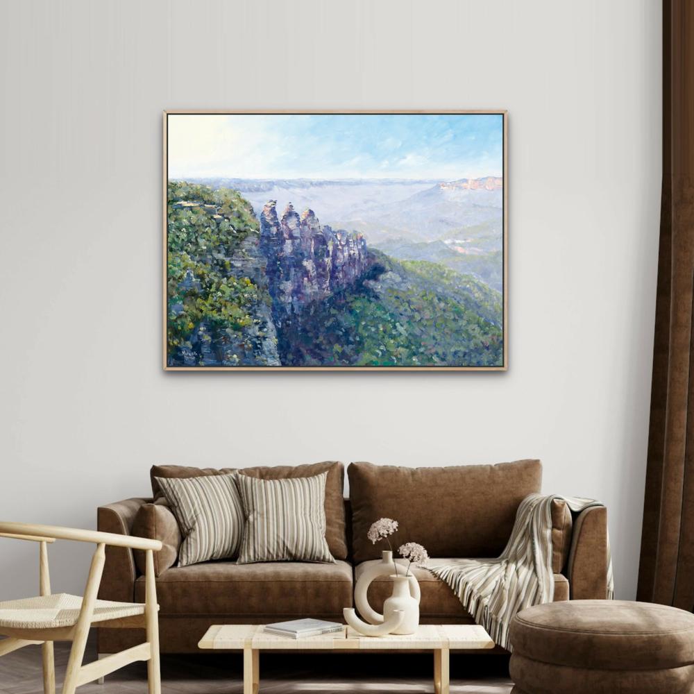 Blue Mountains - Three Sisters. Original hand-painted artwork by Meredith Howse.