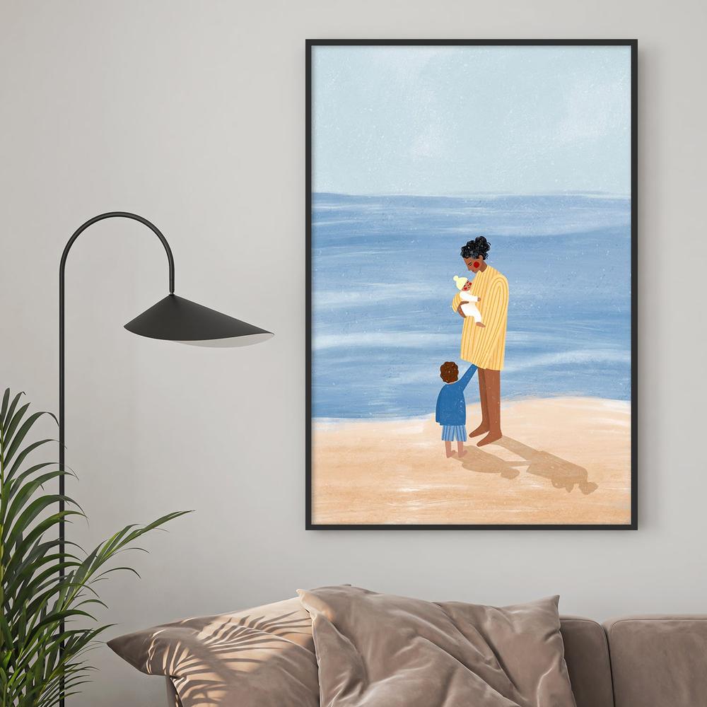 Family Beach Day-by-Bea Muller-wall-art-print-canvas-poster-framed-Gioia