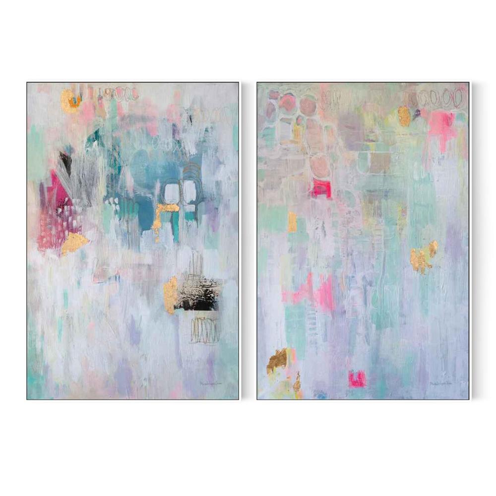 Feels Like Home & Summer House, Set Of 2-by-Mercedes Lopez Charro-wall-art-print-canvas-poster-framed-Gioia