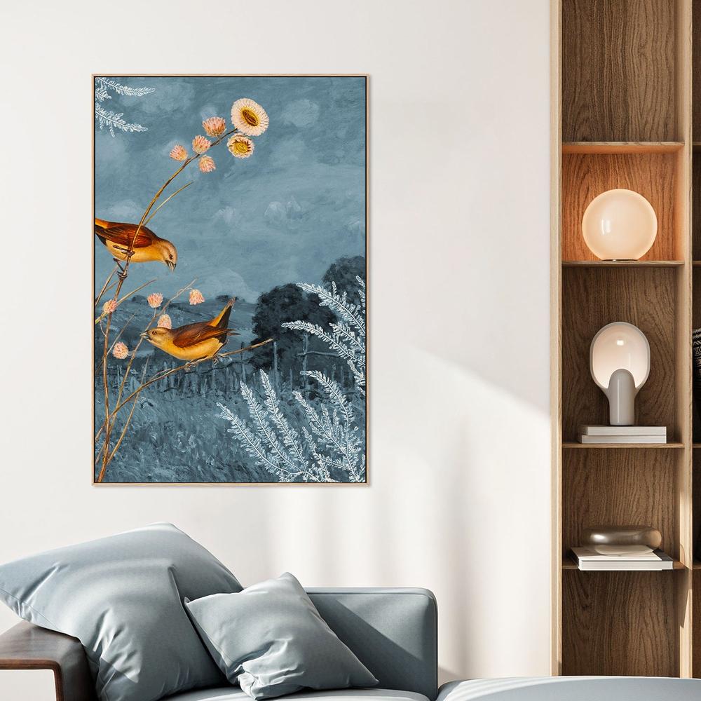 wall-art-print-canvas-poster-framed-Field Birds Blue Sky-2