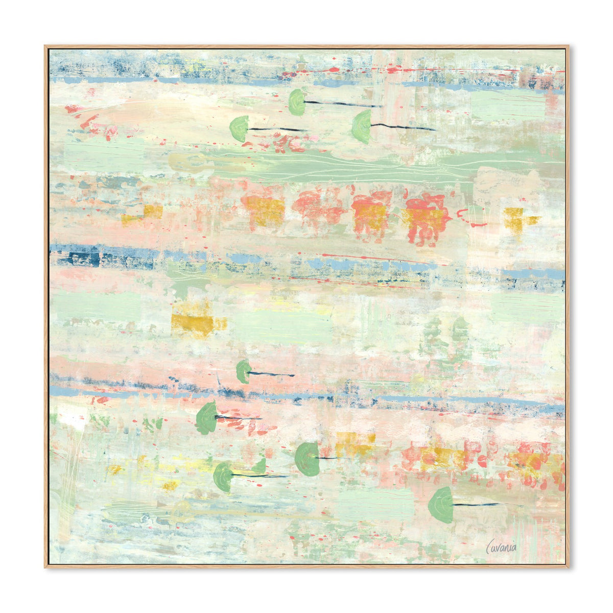 Fish In Lanes - Laps at the Lily Pond-by-Karen Cavania-wall-art-print-canvas-poster-framed-Gioia