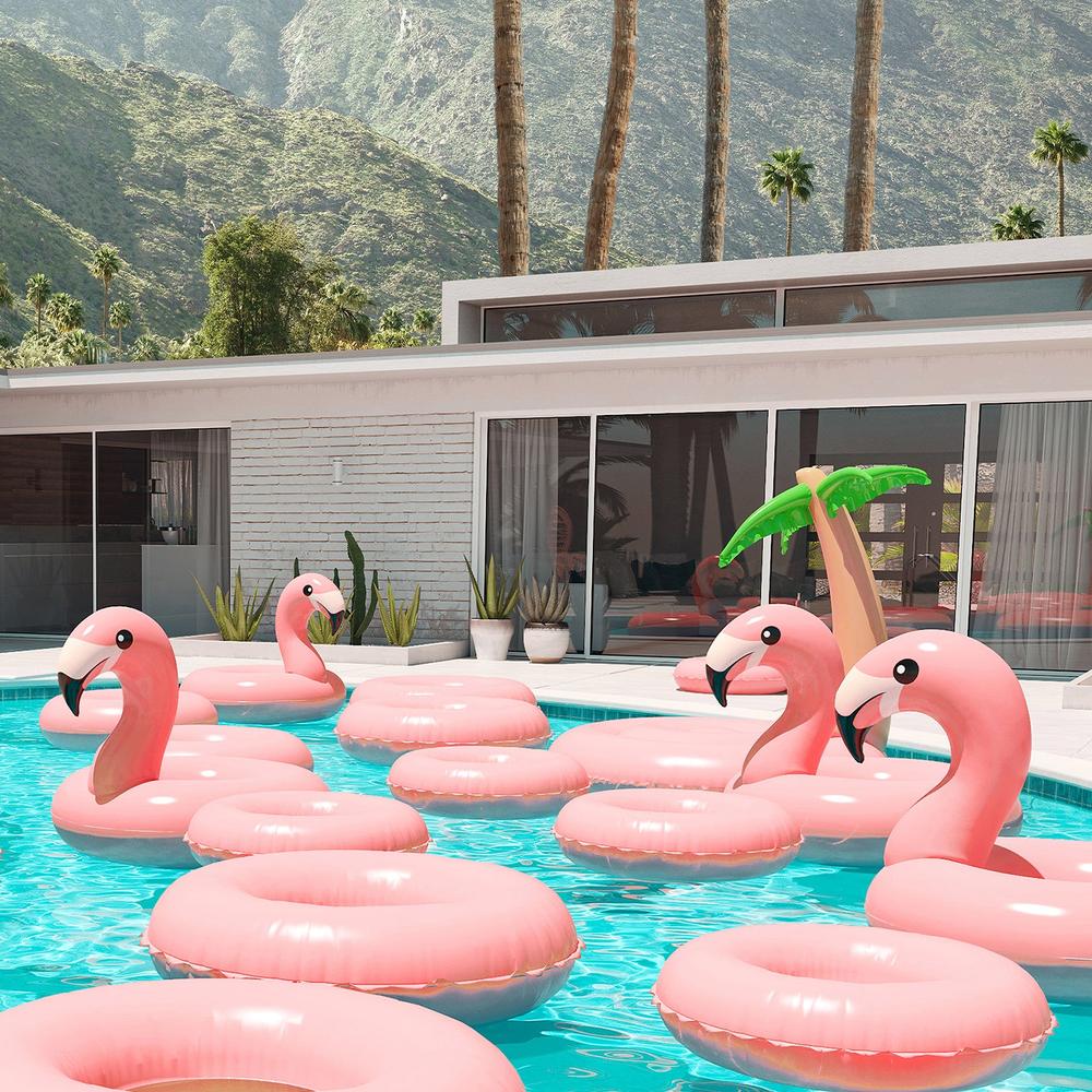 Flamingo Pool Party-by-Gal Pittel-wall-art-print-canvas-poster-framed-Gioia