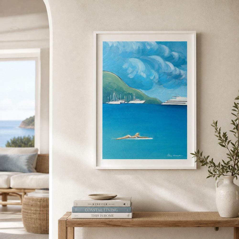 Floating On Blue Sea-by-Alex Nereuta-wall-art-print-canvas-poster-framed-Gioia