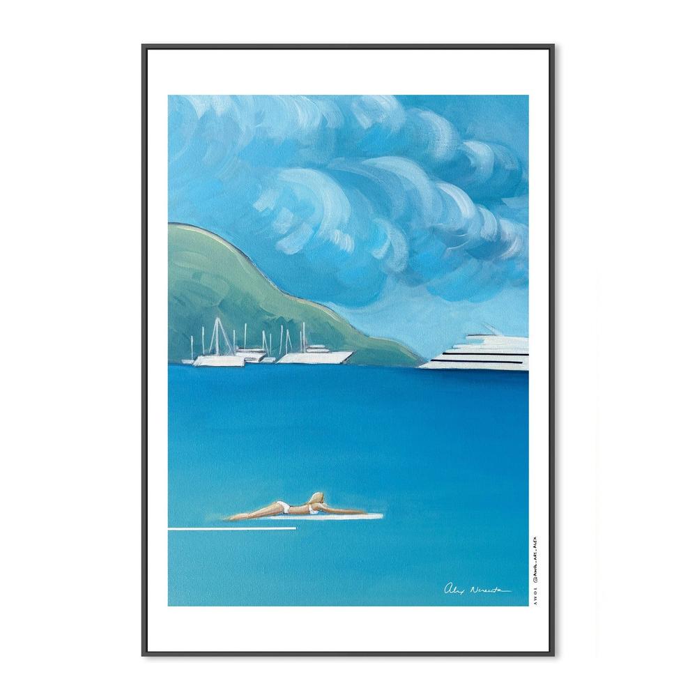 Floating On Blue Sea-by-Alex Nereuta-wall-art-print-canvas-poster-framed-Gioia