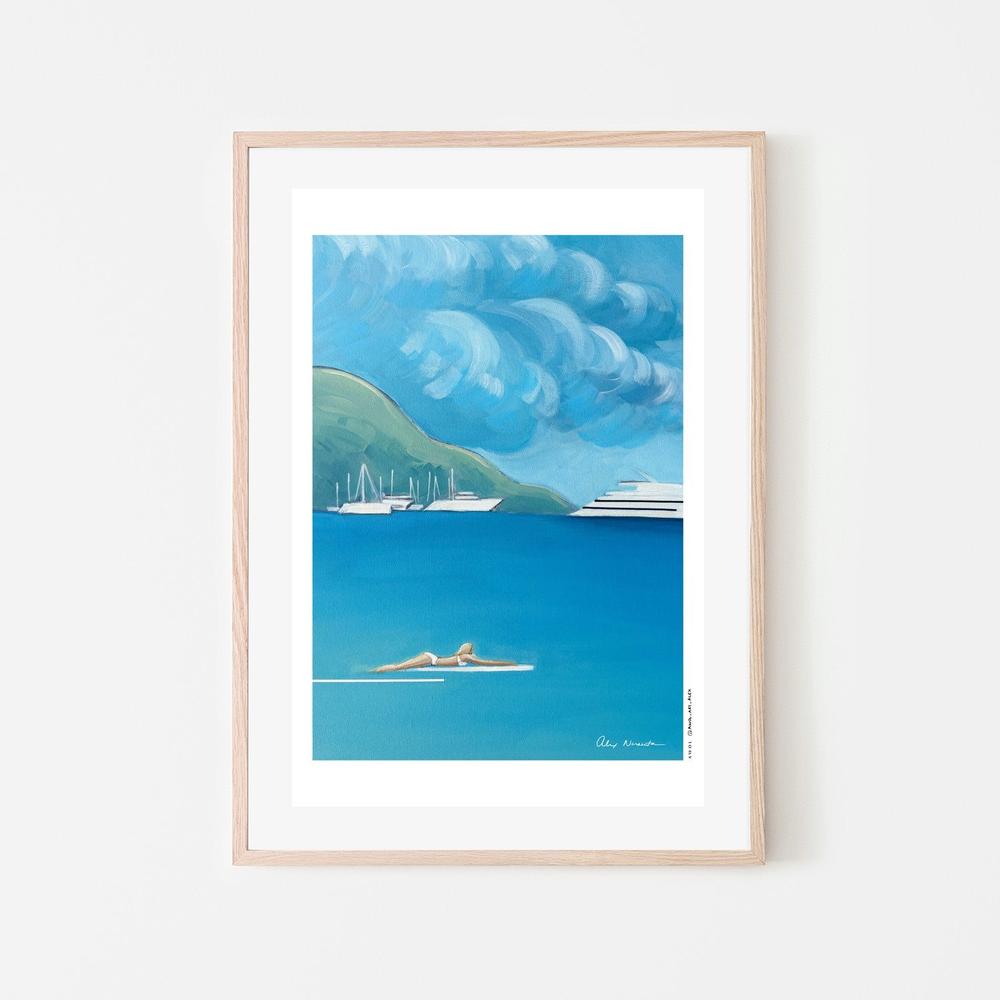 Floating On Blue Sea-by-Alex Nereuta-wall-art-print-canvas-poster-framed-Gioia
