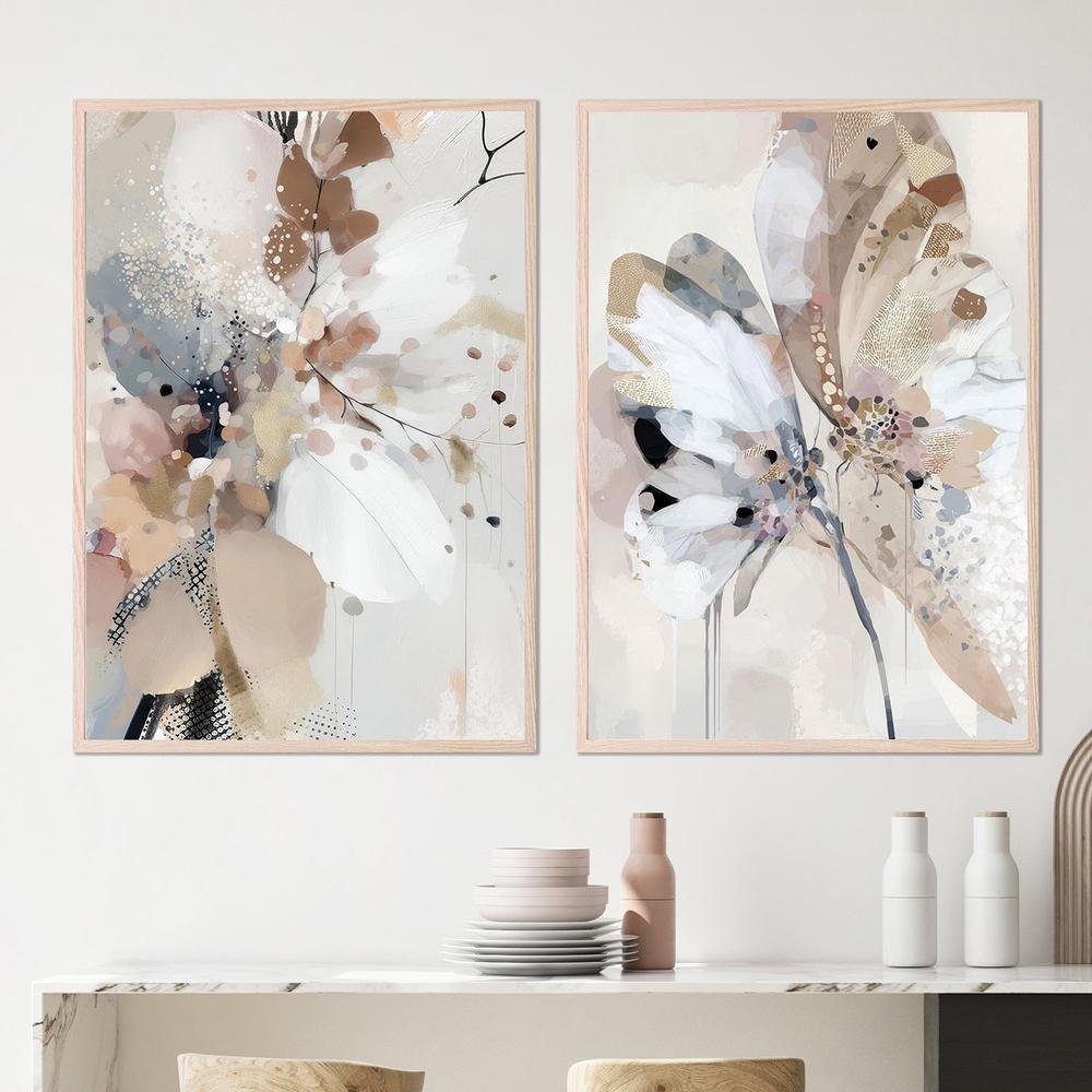 Floral Confetti , Trio, Style A & B, Set Of 2-by-Bella Eve-wall-art-print-canvas-poster-framed-Gioia