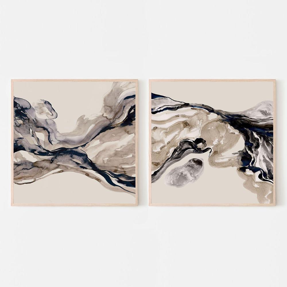 Flowing In Motion, Style A & B, Set Of 2-by-Lera-wall-art-print-canvas-poster-framed-Gioia