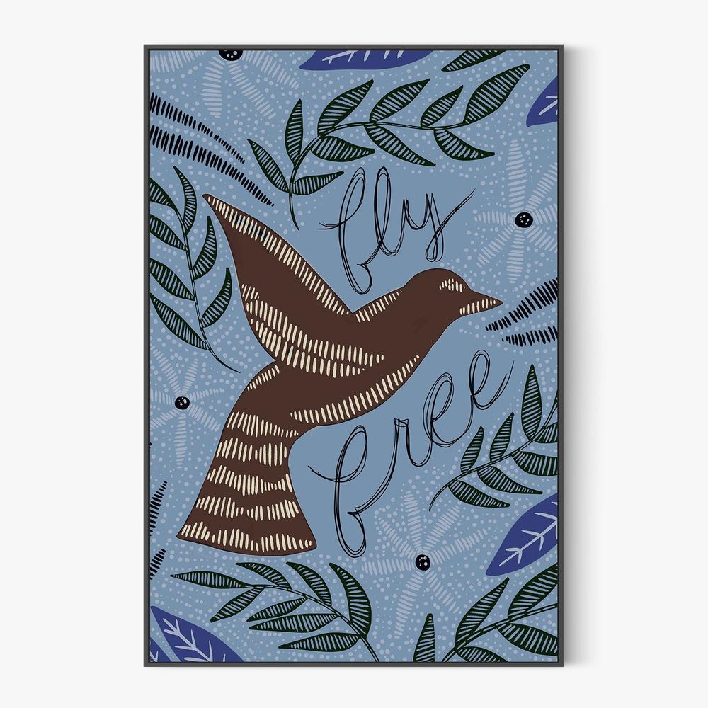 Fly Free, Blue Tone-by-Emily Wood-wall-art-print-canvas-poster-framed-Gioia