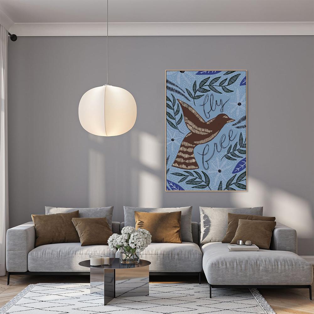 Fly Free, Blue Tone-by-Emily Wood-wall-art-print-canvas-poster-framed-Gioia