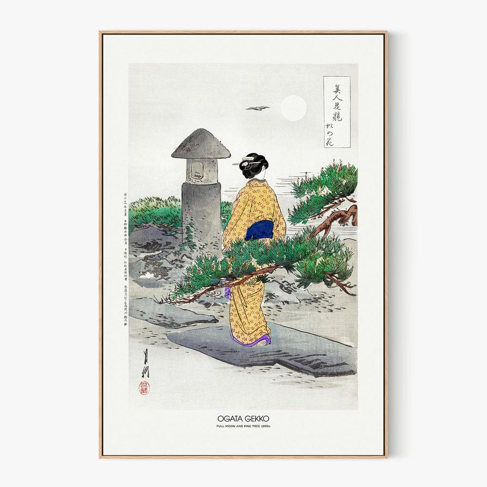 Full Moon and Pine Tree (1896)-by-Ogata Gekko-wall-art-print-canvas-poster-framed-Gioia