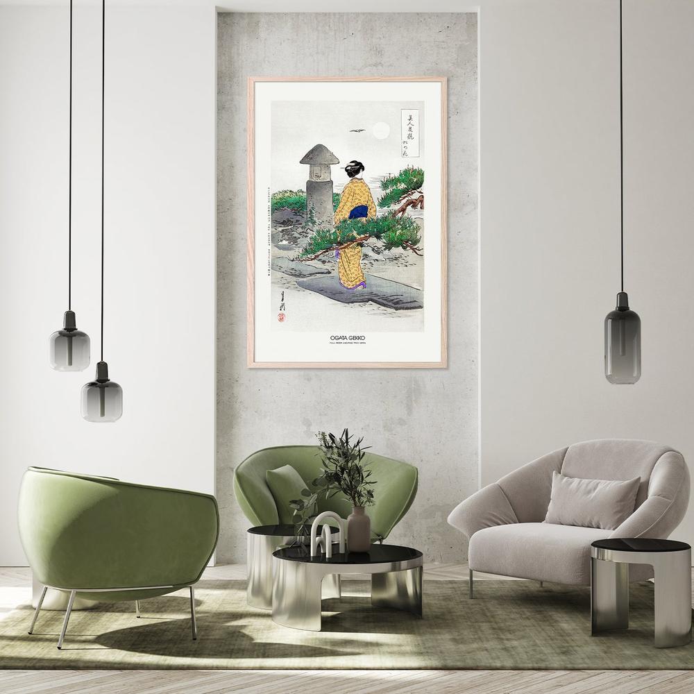 Full Moon and Pine Tree (1896)-by-Ogata Gekko-wall-art-print-canvas-poster-framed-Gioia
