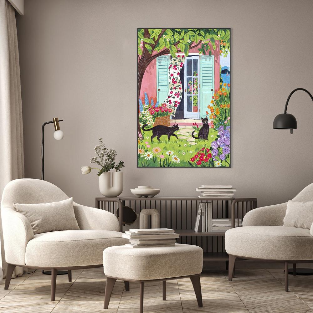 Garden Cats by the Sea-by-Caroline Bonne Muller-wall-art-print-canvas-poster-framed-Gioia