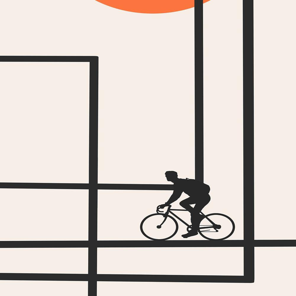 Geometric Bike Ride-by-CATS AND DOTZ-wall-art-print-canvas-poster-framed-Gioia