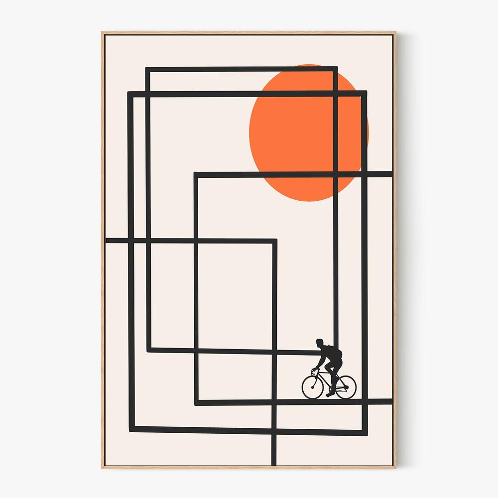 Geometric Bike Ride-by-CATS AND DOTZ-wall-art-print-canvas-poster-framed-Gioia