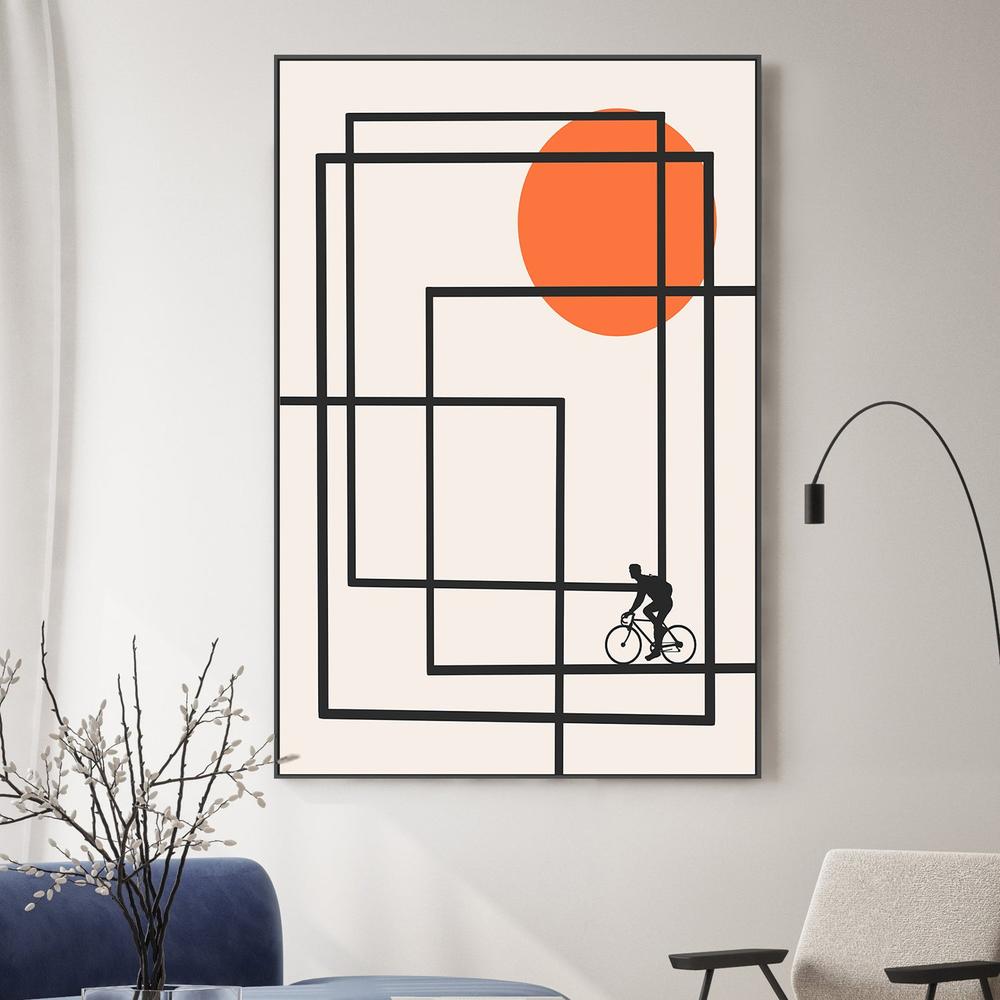 Geometric Bike Ride-by-CATS AND DOTZ-wall-art-print-canvas-poster-framed-Gioia