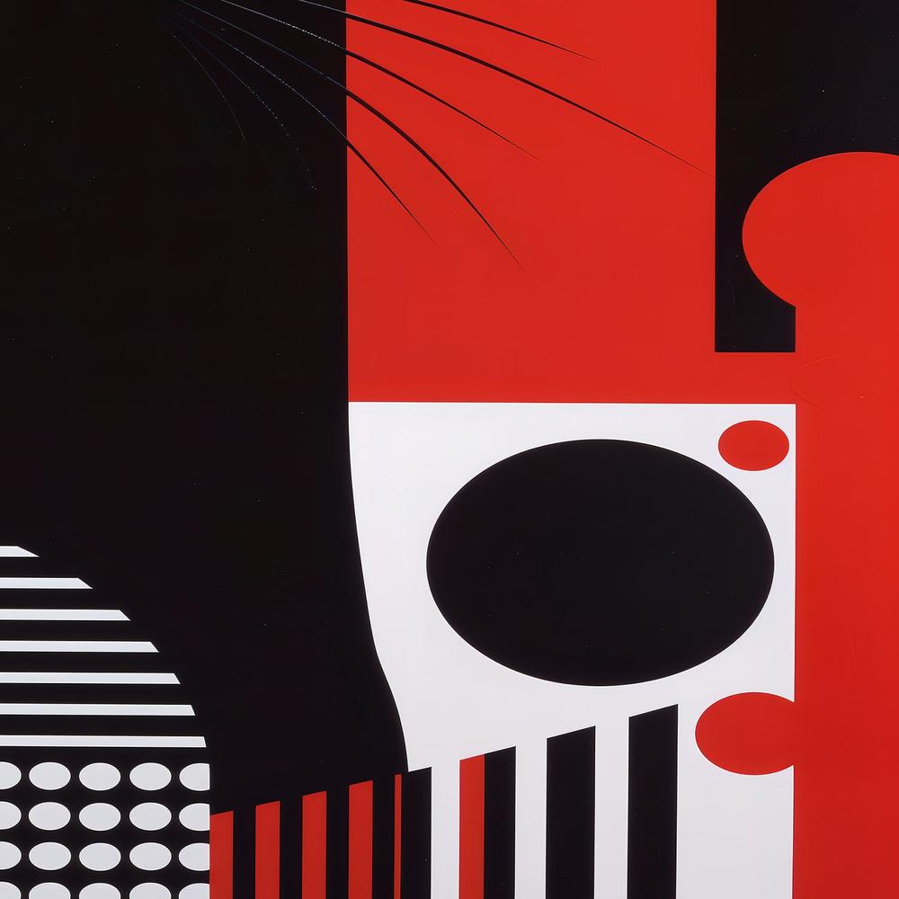 Geometric Black Cat-by-Andreas Magnusson-wall-art-print-canvas-poster-framed-Gioia