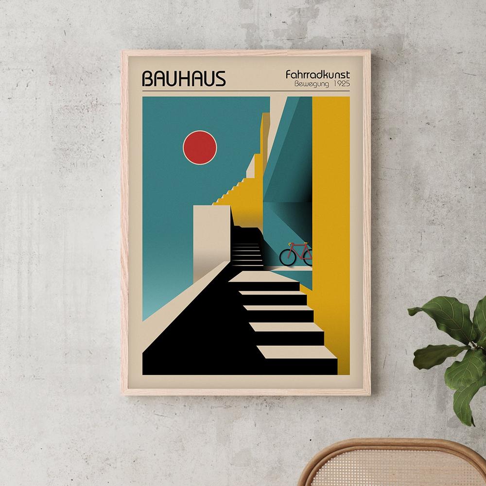 Geometric City Bicycle-by-Fadil Roze-wall-art-print-canvas-poster-framed-Gioia