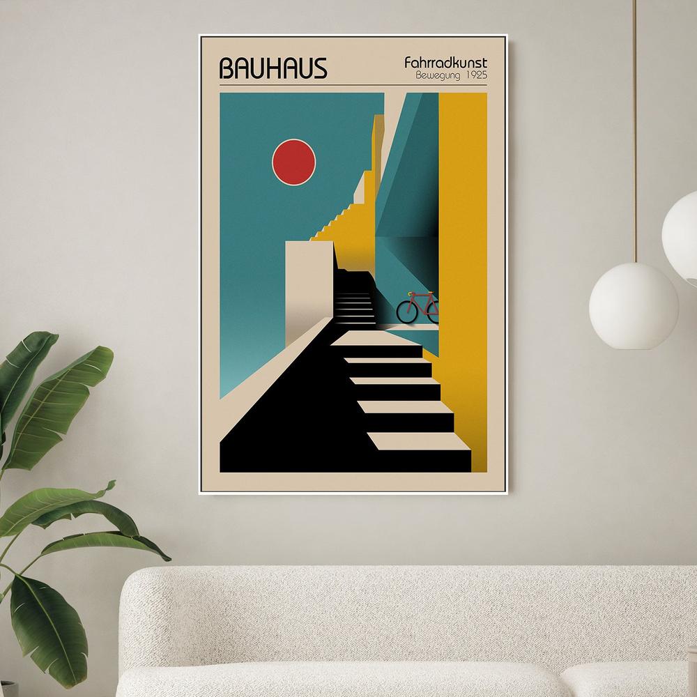 Geometric City Bicycle-by-Fadil Roze-wall-art-print-canvas-poster-framed-Gioia