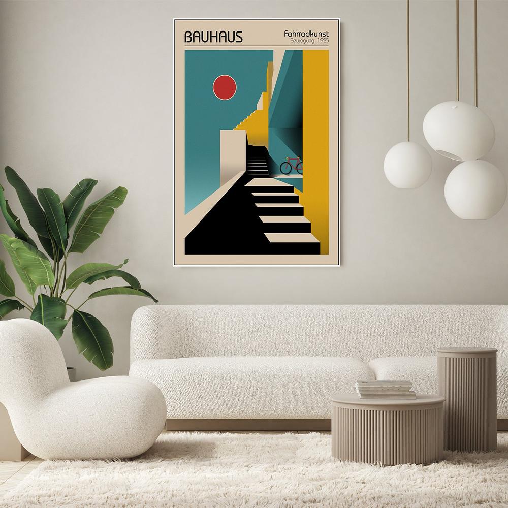 Geometric City Bicycle-by-Fadil Roze-wall-art-print-canvas-poster-framed-Gioia