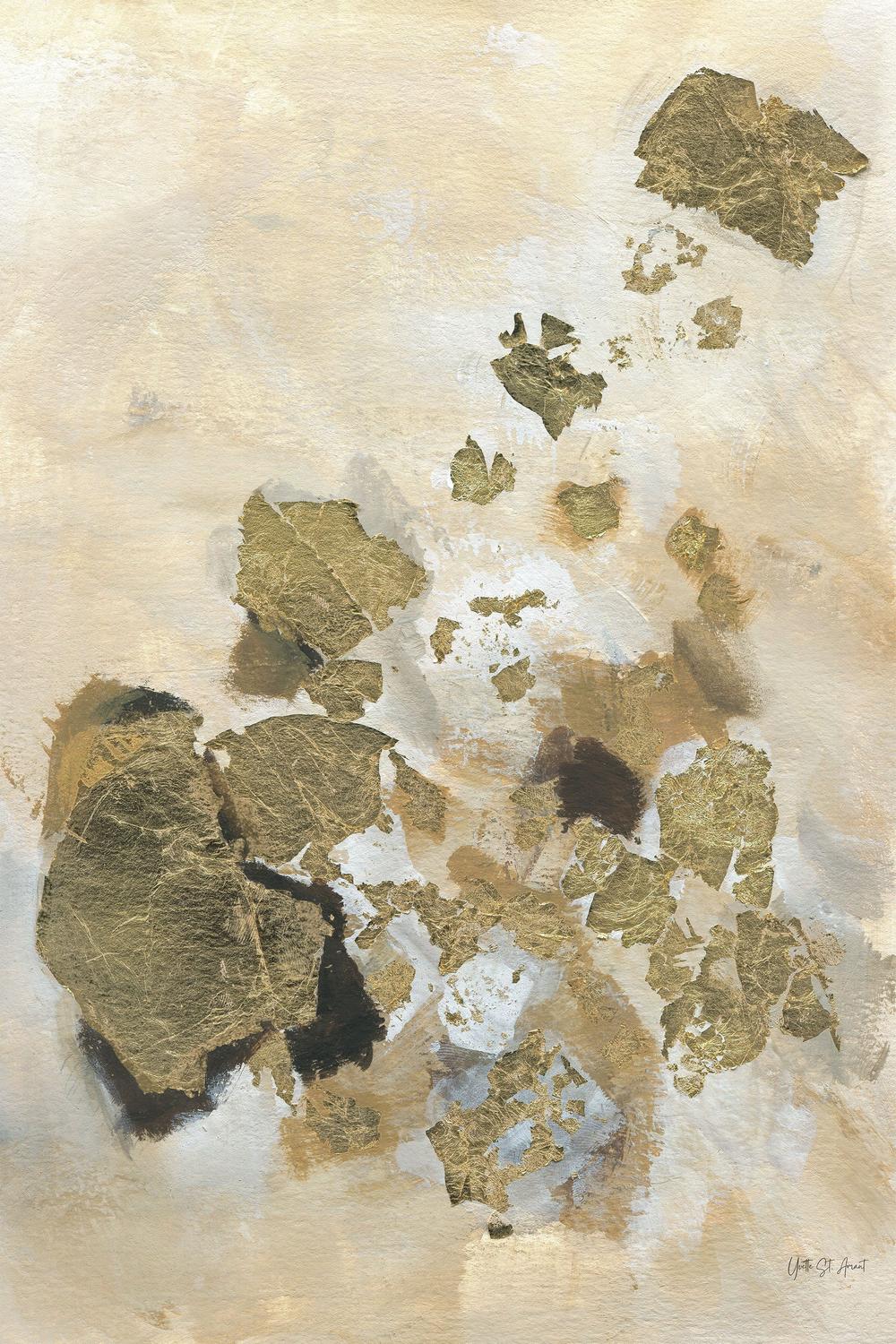 Gold Leaf Abstract-by-Yvette St. Amant-wall-art-print-canvas-poster-framed-Gioia