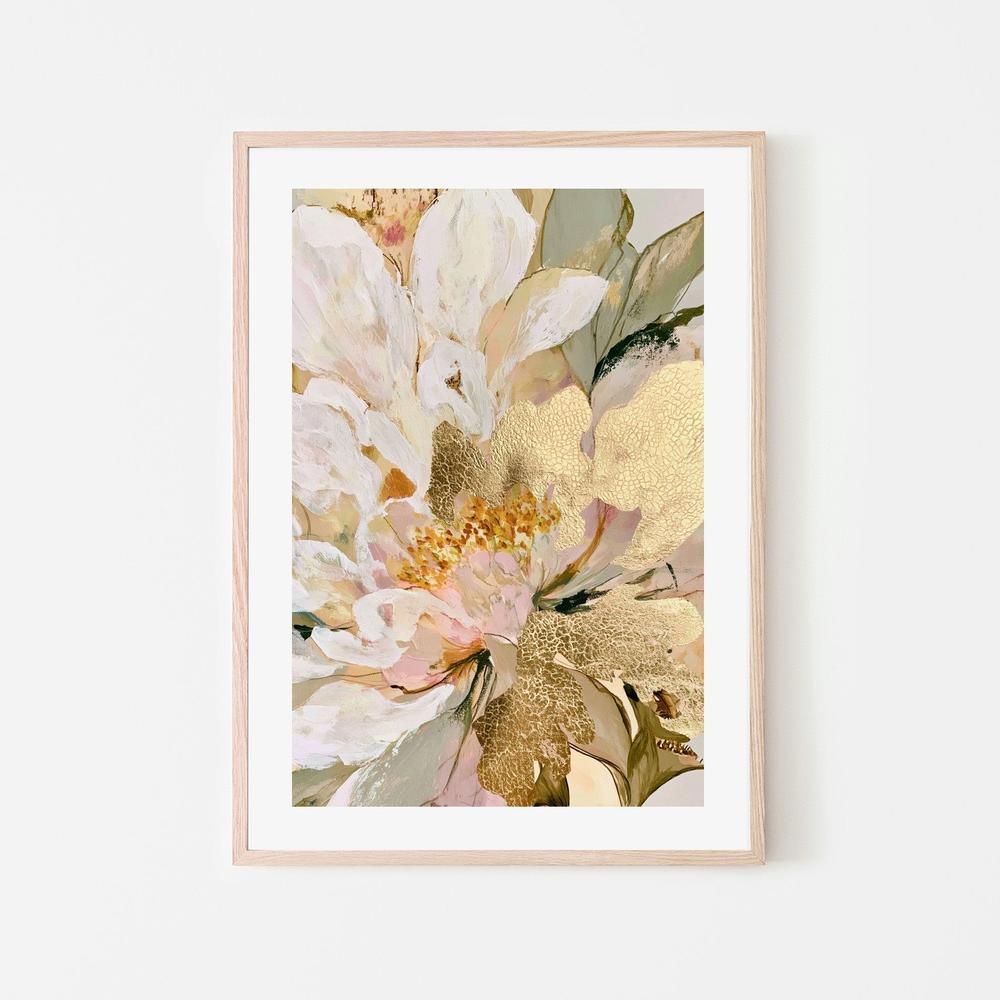 Golden Abstract Bloom-by-Stephanie Jeuffroy-wall-art-print-canvas-poster-framed-Gioia