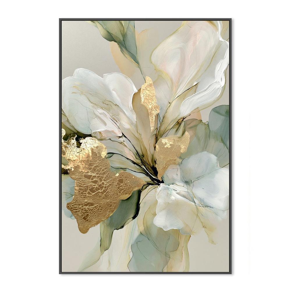 Golden Floral Abstract-by-Stephanie Jeuffroy-wall-art-print-canvas-poster-framed-Gioia