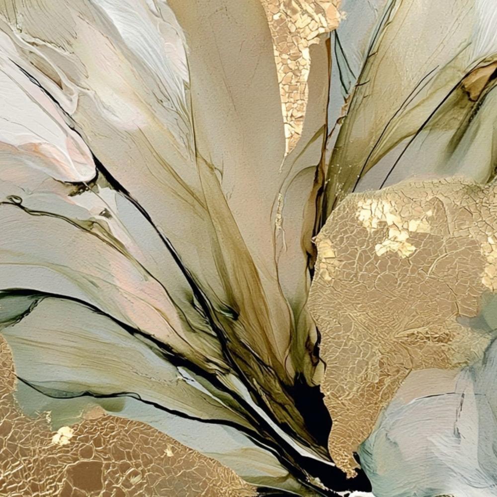 Golden Floral Abstract-by-Stephanie Jeuffroy-wall-art-print-canvas-poster-framed-Gioia