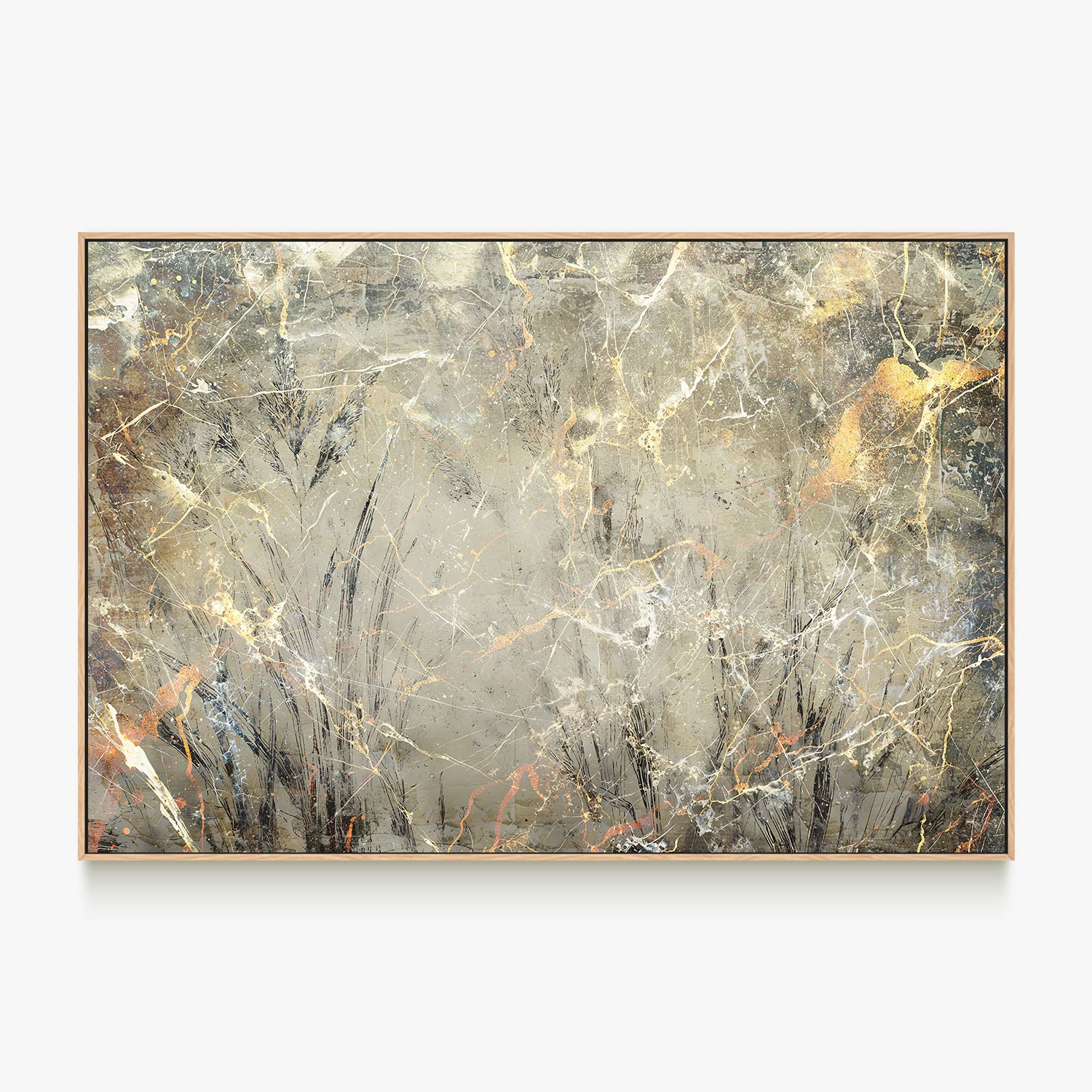 Golden Marble Veins-by-Rafal Kulik-wall-art-print-canvas-poster-framed-Gioia