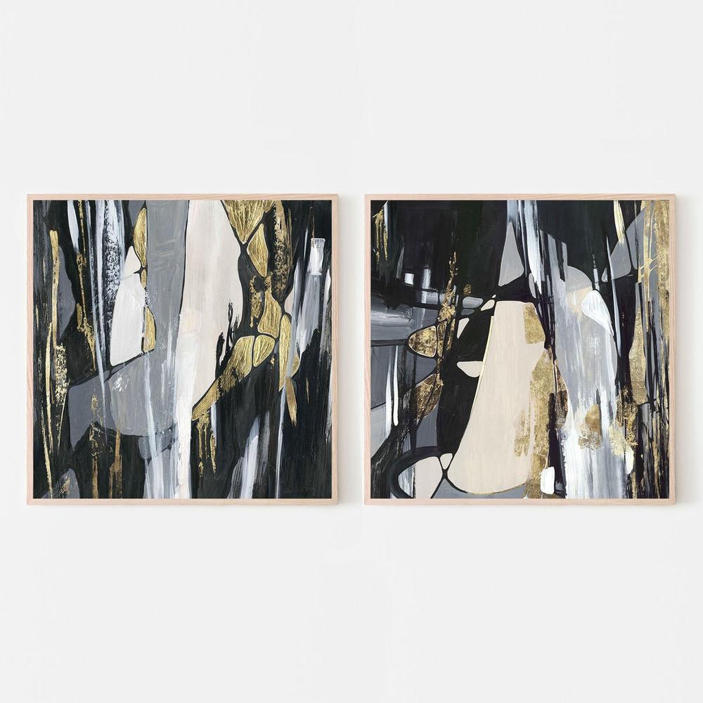 Golden Patches, Style A & B, Set Of 2-by-Lera-wall-art-print-canvas-poster-framed-Gioia