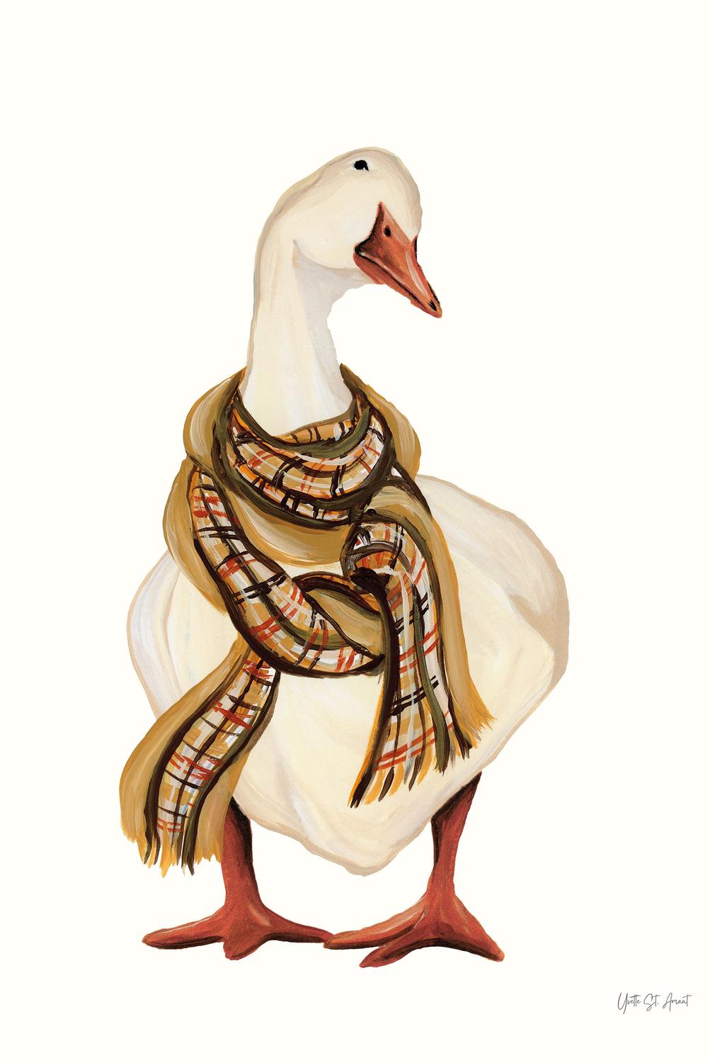 Goose with Scarf-by-Yvette St. Amant-wall-art-print-canvas-poster-framed-Gioia