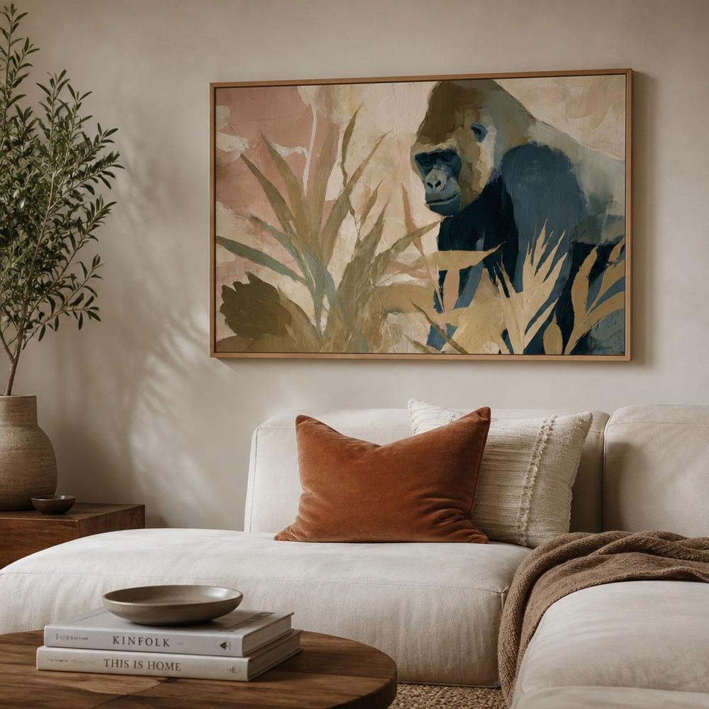 Gorilla Portrait Among Tropical Plants-by-Chromatic Storm Studio-wall-art-print-canvas-poster-framed-Gioia