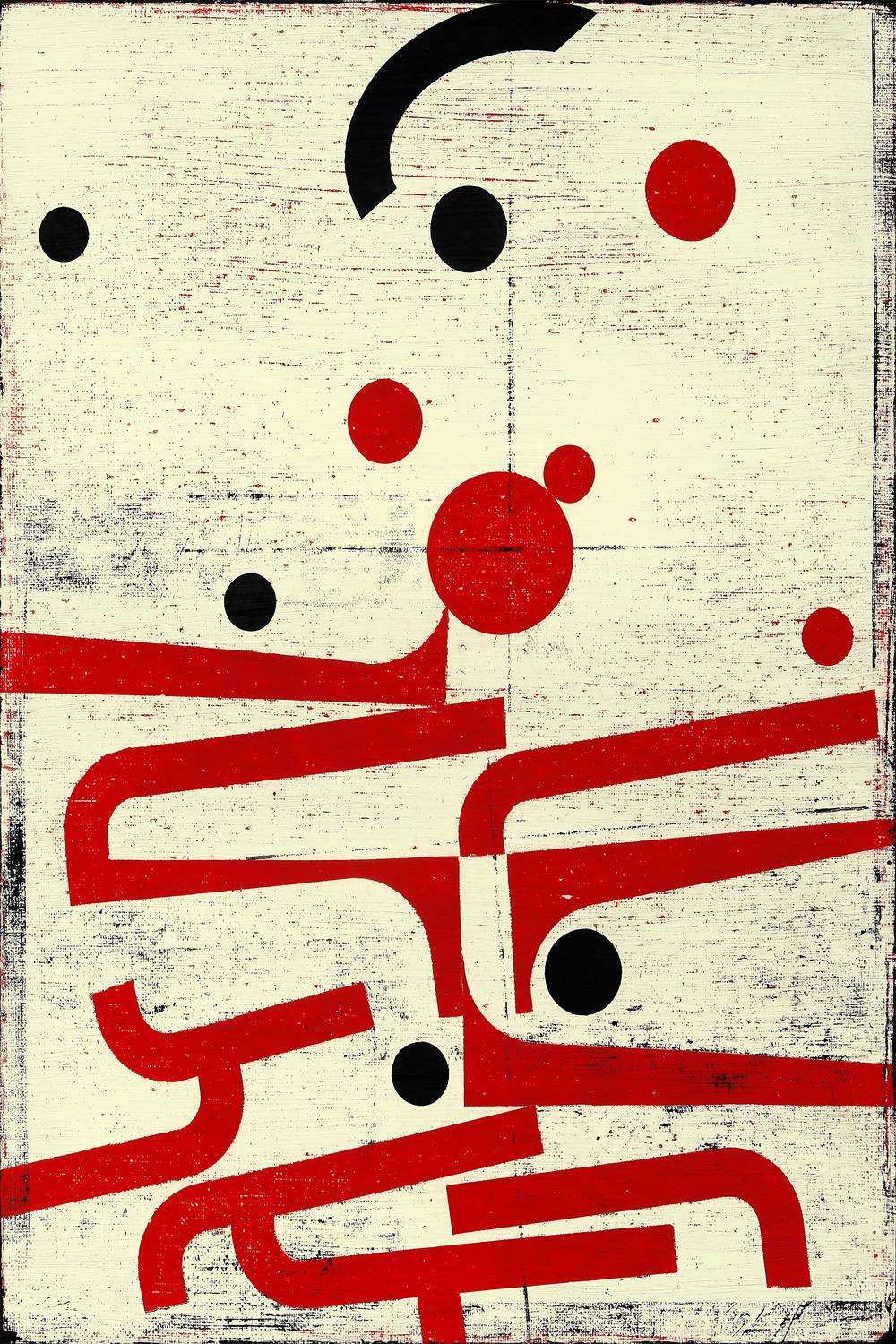 Graphic Red Black Abstract-by-Petr Strnad-wall-art-print-canvas-poster-framed-Gioia