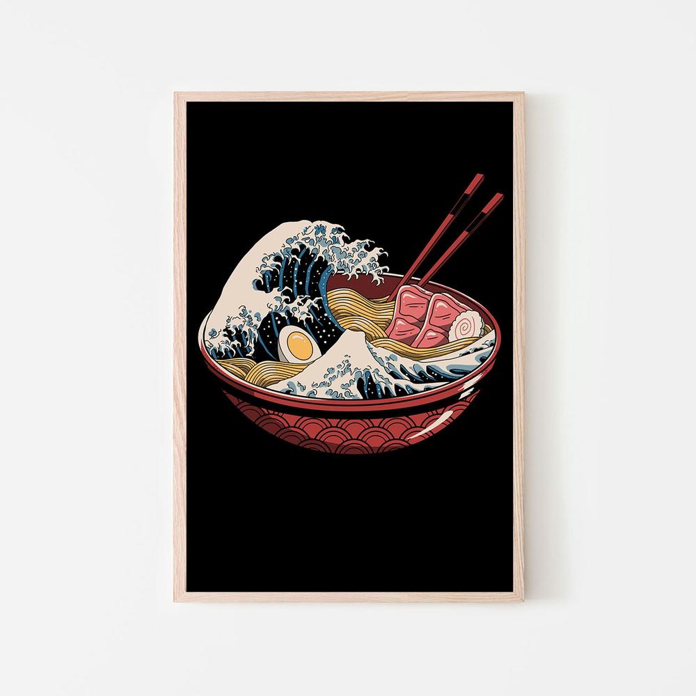 Great Ramen Wave-by-Vincent Trinidad-wall-art-print-canvas-poster-framed-Gioia