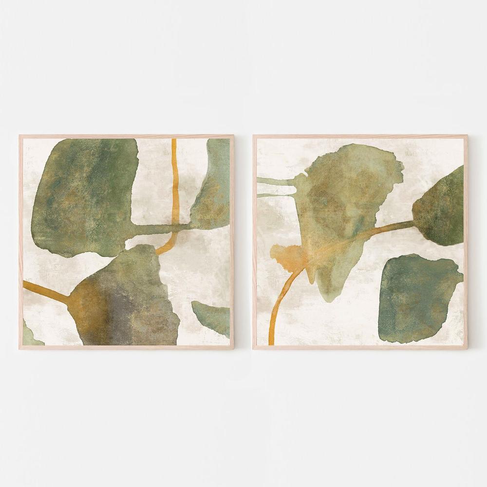 Green Above, Style A & B, Set Of 2-by-Jacob Q-wall-art-print-canvas-poster-framed-Gioia