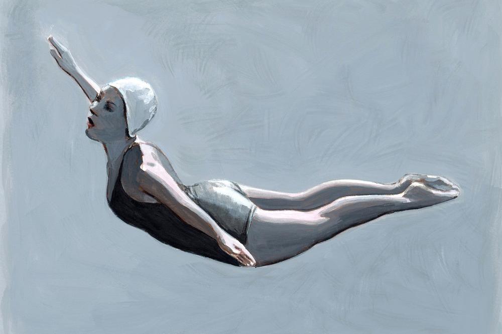 Grey High Diver-by-Sarah Morrissette-wall-art-print-canvas-poster-framed-Gioia