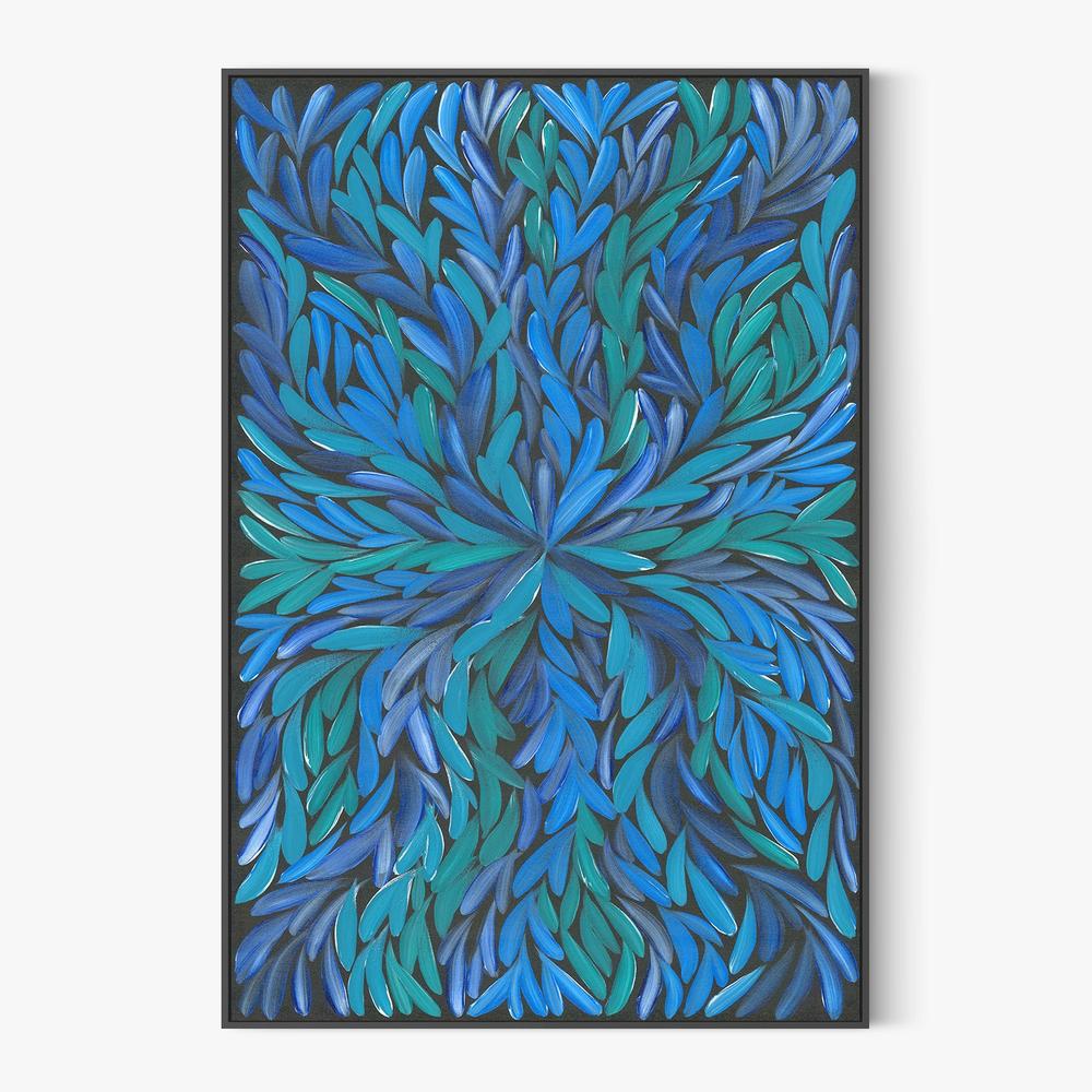 Healing Leaves Blue-by-Emma Rigney-wall-art-print-canvas-poster-framed-Gioia