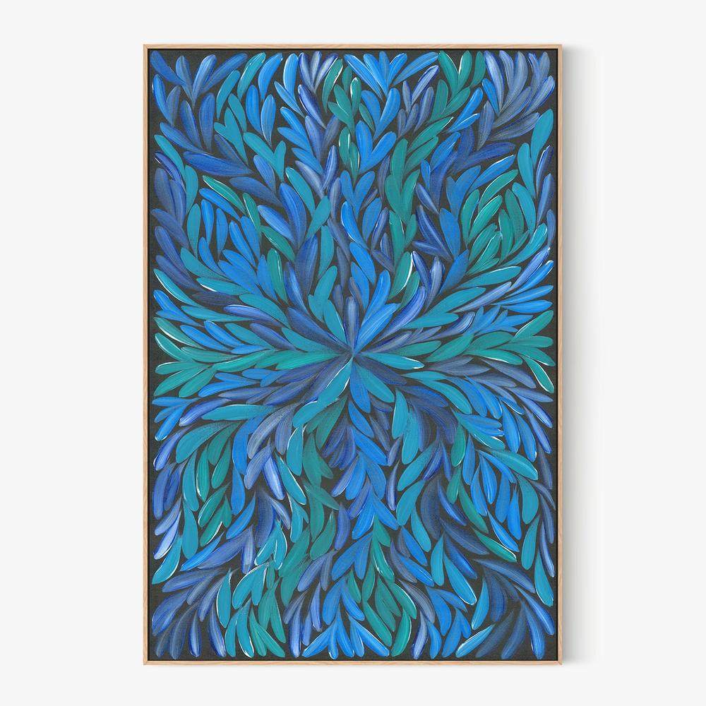 Healing Leaves Blue-by-Emma Rigney-wall-art-print-canvas-poster-framed-Gioia