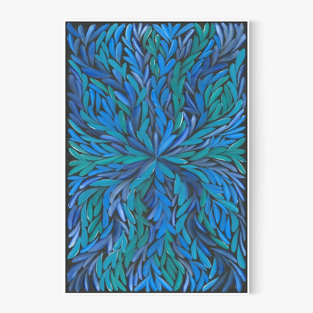 Healing Leaves Blue-by-Emma Rigney-wall-art-print-canvas-poster-framed-Gioia