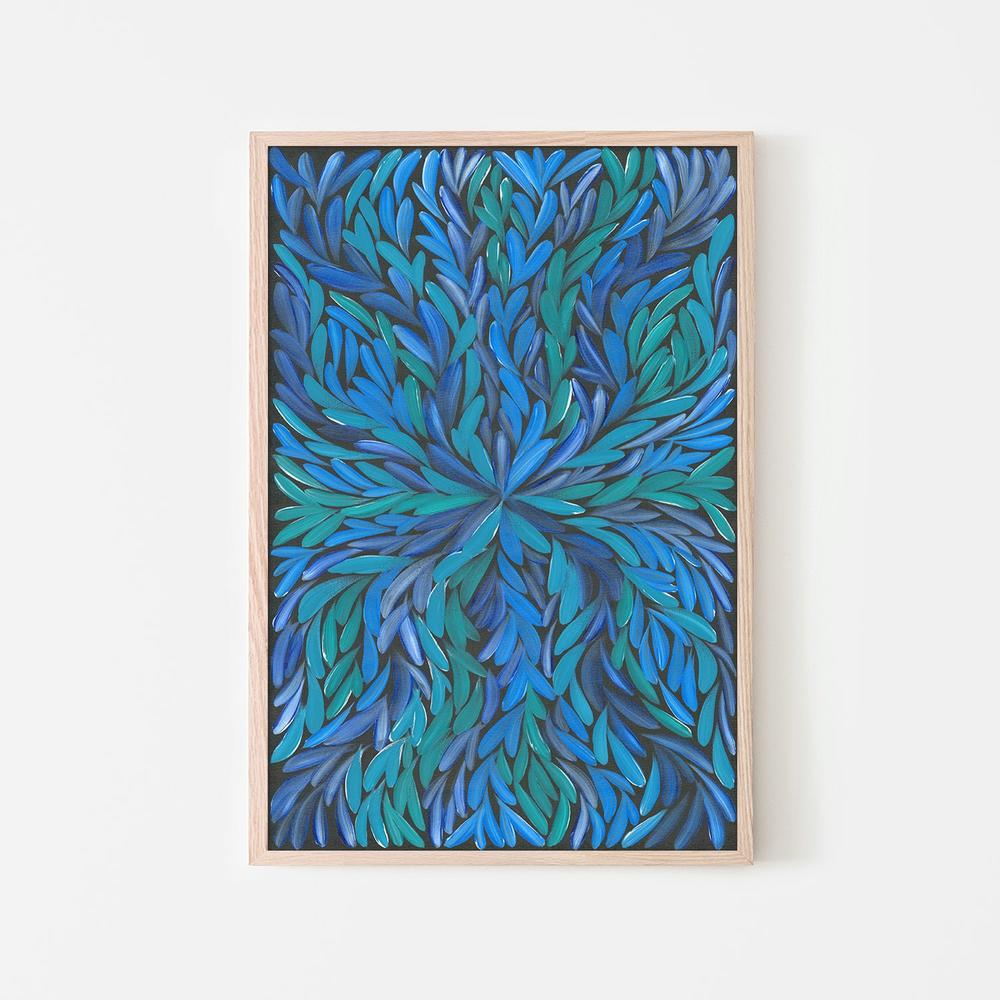 Healing Leaves Blue-by-Emma Rigney-wall-art-print-canvas-poster-framed-Gioia