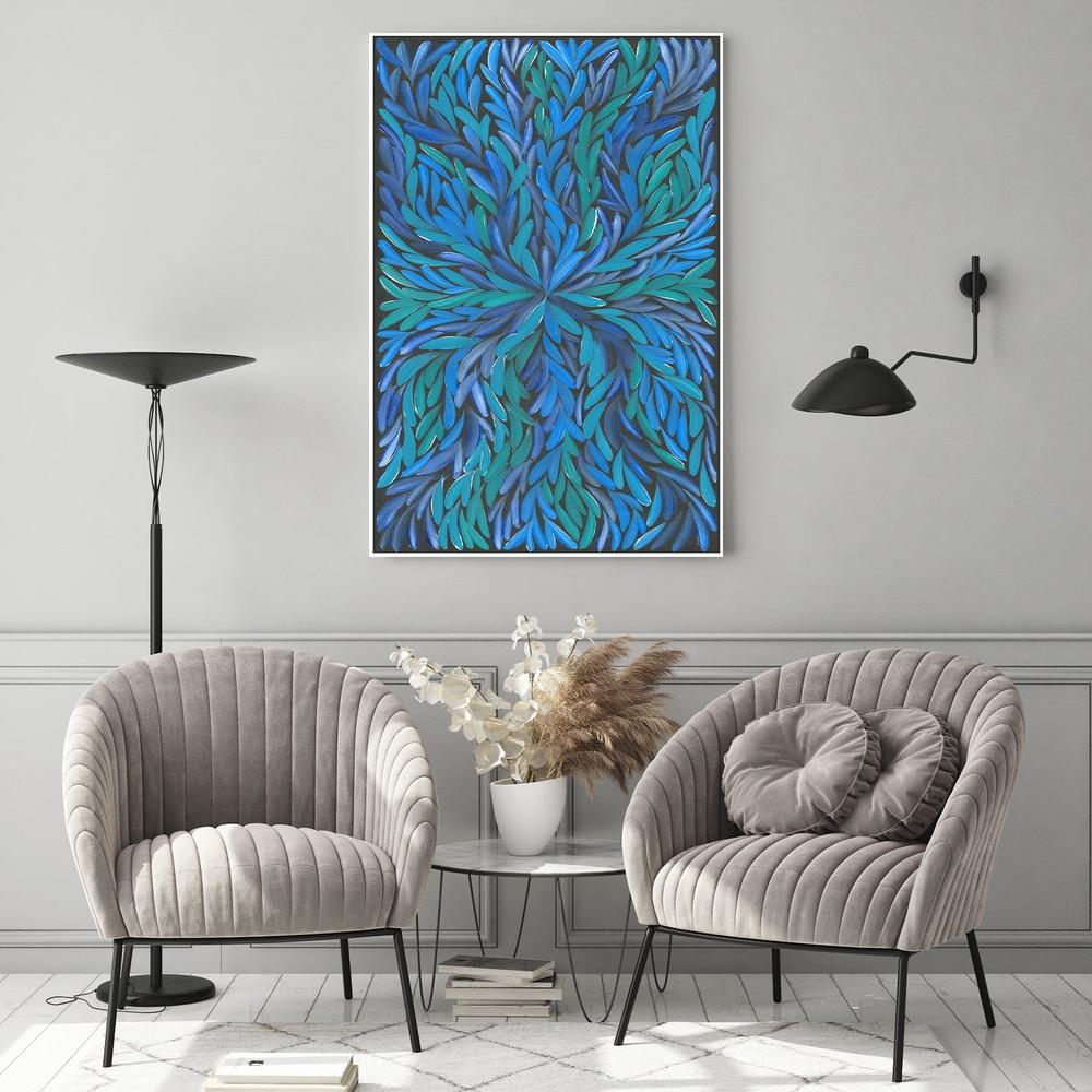 Healing Leaves Blue-by-Emma Rigney-wall-art-print-canvas-poster-framed-Gioia