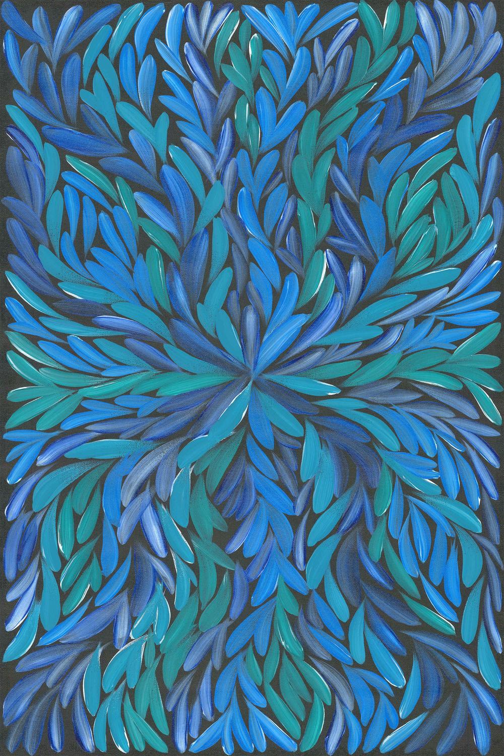 Healing Leaves Blue-by-Emma Rigney-wall-art-print-canvas-poster-framed-Gioia