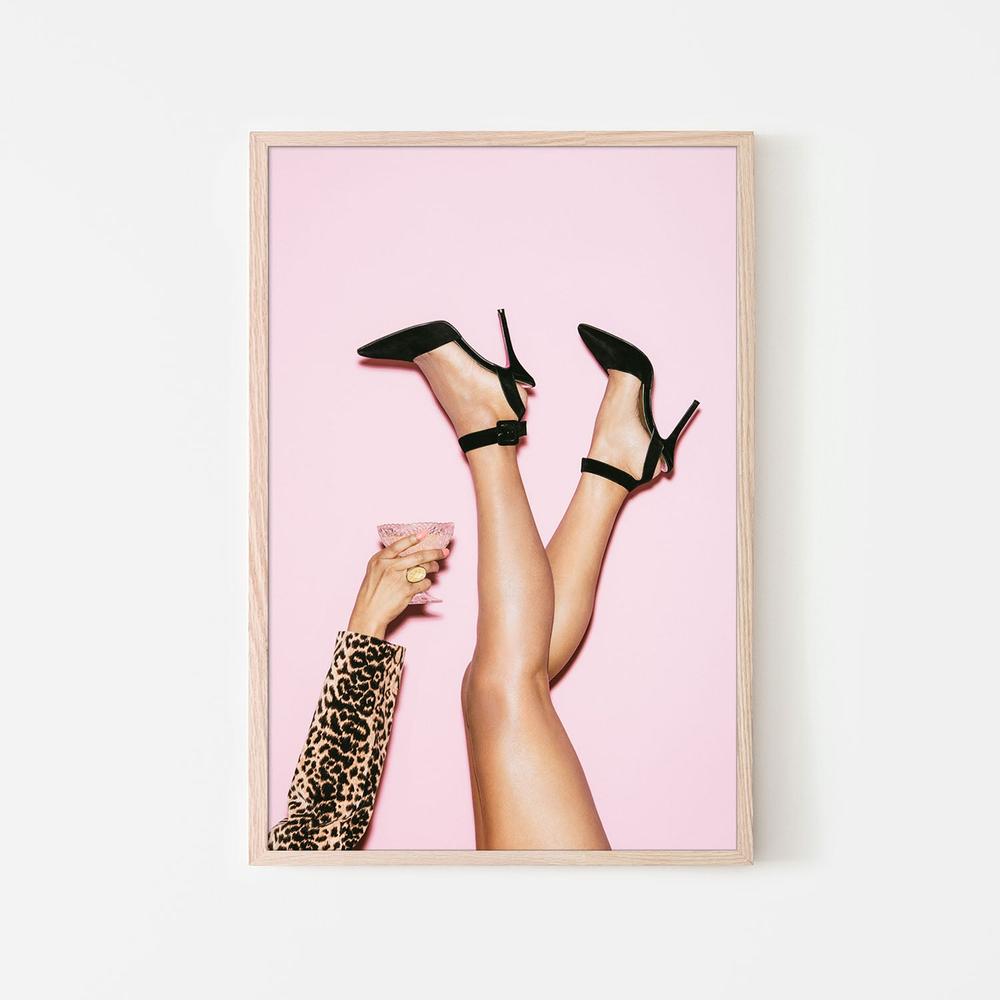 High Heels Pink Party-by-Pictufy Studio III-wall-art-print-canvas-poster-framed-Gioia